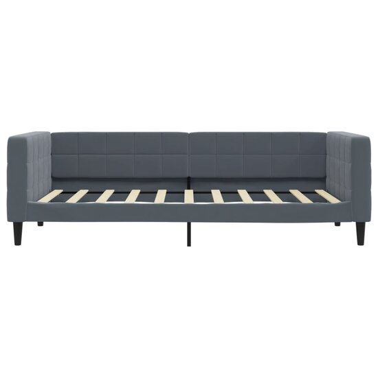 Slaapbank Fluweel Donkergrijs 90 x 190 cm met matras
