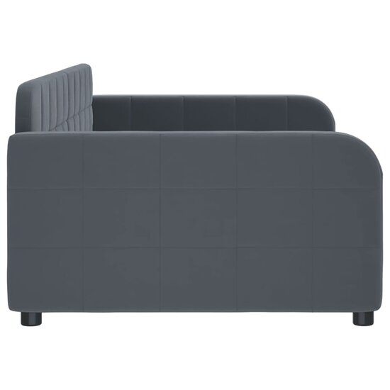 Slaapbank Fluweel 90 x 190 cm Donkergrijs