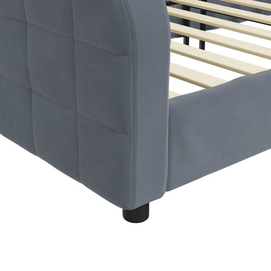 Slaapbank Fluweel 90 x 190 cm Donkergrijs