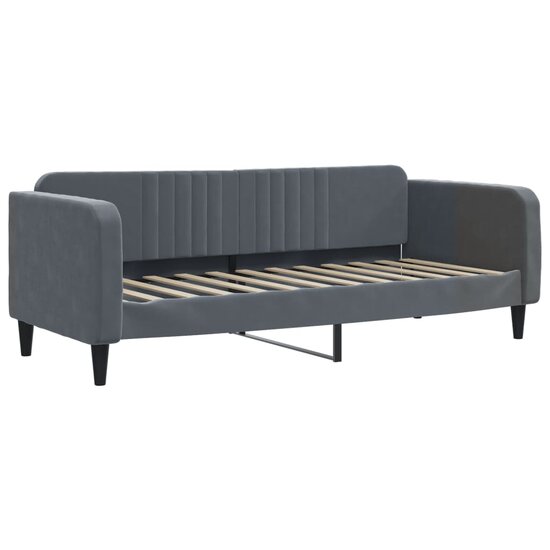 Slaapbank Onderschuifbed En Lades Fluweel 80 x 200 cm Donkergrijs