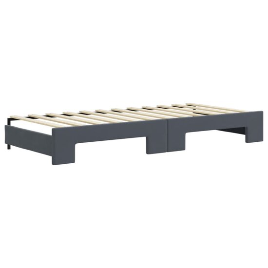 Slaapbank Onderschuifbed En Lades Fluweel 80 x 200 cm Donkergrijs