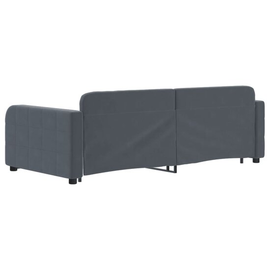 Slaapbank Onderschuifbed En Lades Fluweel 90 x 190 cm Donkergrijs