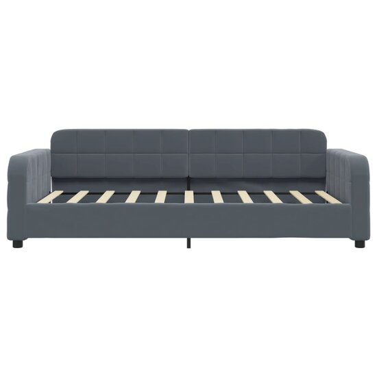 Slaapbank Onderschuifbed En Lades Fluweel 90 x 190 cm Donkergrijs