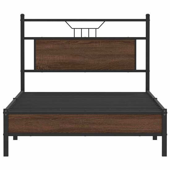 Bedframe Zonder Matras Spaanplaat Ig 107 x 203 cm bruin eikenkleur