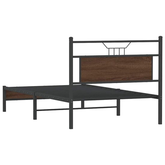 Bedframe Zonder Matras Spaanplaat Ig 107 x 203 cm bruin eikenkleur