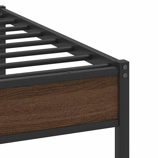 Bedframe Zonder Matras Spaanplaat Ig 107 x 203 cm bruin eikenkleur