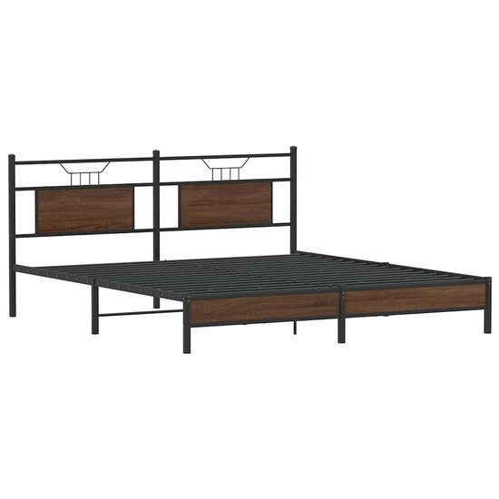 Bedframe Zonder Matras Bewerkt Hout 160 x 200 cm bruin eikenkleur