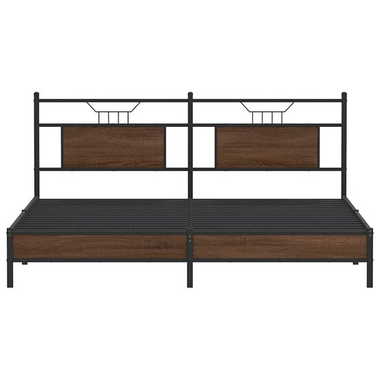 Bedframe Zonder Matras Bewerkt Hout 160 x 200 cm bruin eikenkleur