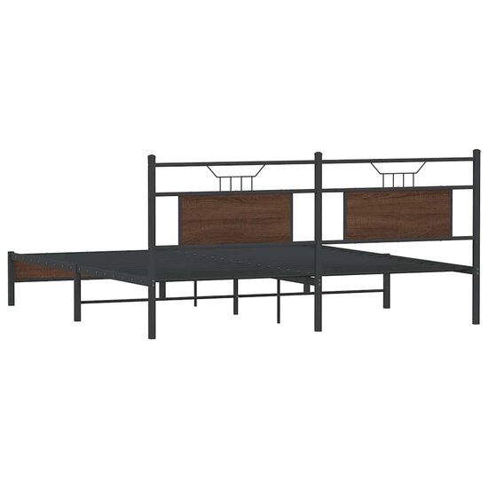 Bedframe Zonder Matras Bewerkt Hout 160 x 200 cm bruin eikenkleur