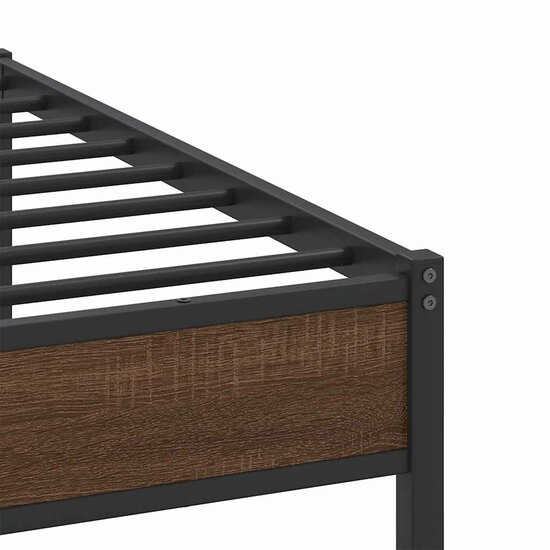 Bedframe Zonder Matras Bewerkt Hout 160 x 200 cm bruin eikenkleur