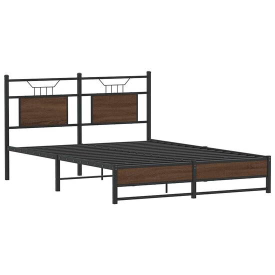 Bedframe Zonder Matras Bewerkt Hout 137 x 190 cm bruin eikenkleur