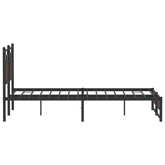 Bedframe Zonder Matras Bewerkt Hout 137 x 190 cm bruin eikenkleur