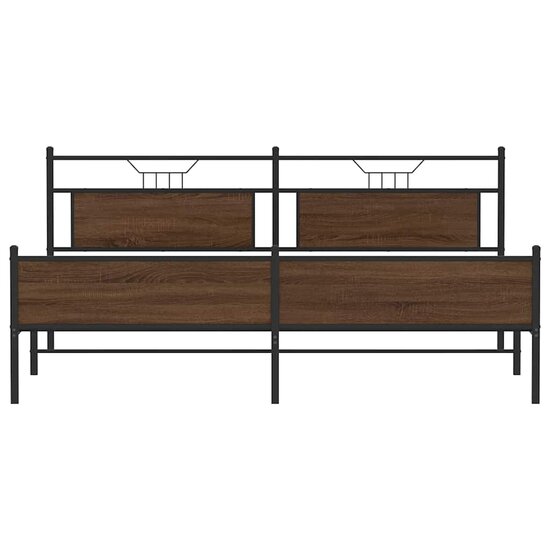 Bedframe Zonder Matras Metaal Ig 200 x 200 cm bruin eikenkleur