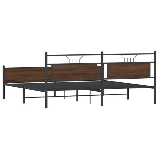 Bedframe Zonder Matras Metaal Ig 200 x 200 cm bruin eikenkleur