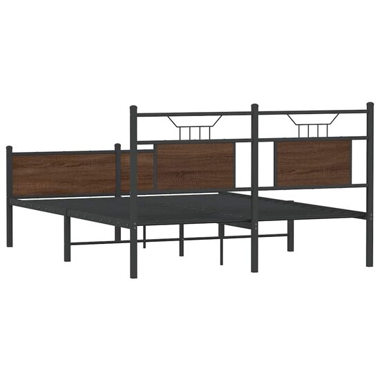 Bedframe Zonder Matras Bewerkt Hout 150 x 200 cm bruin eikenkleur