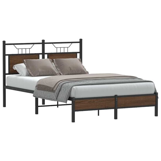 Bedframe Zonder Matras Bewerkt Hout 120 x 200 cm bruin eikenkleur