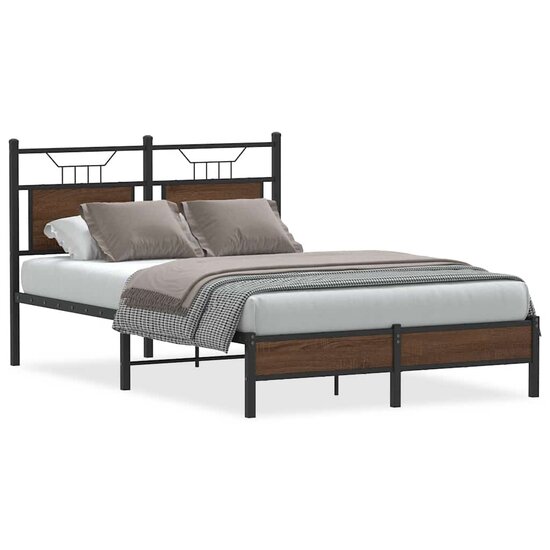 Bedframe Zonder Matras Bewerkt Hout 120 x 200 cm bruin eikenkleur
