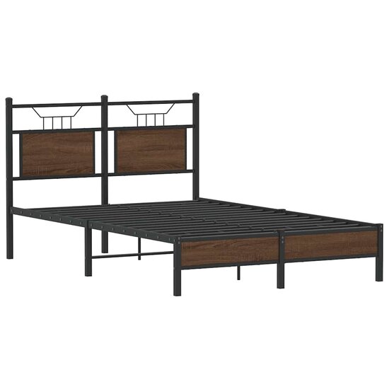 Bedframe Zonder Matras Bewerkt Hout 120 x 200 cm bruin eikenkleur