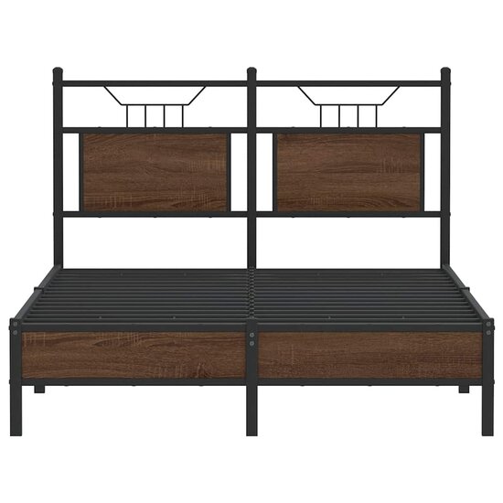 Bedframe Zonder Matras Bewerkt Hout 120 x 200 cm bruin eikenkleur
