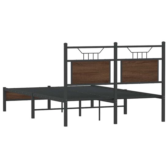 Bedframe Zonder Matras Bewerkt Hout 120 x 200 cm bruin eikenkleur