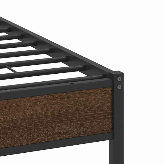 Bedframe Zonder Matras Bewerkt Hout 120 x 200 cm bruin eikenkleur