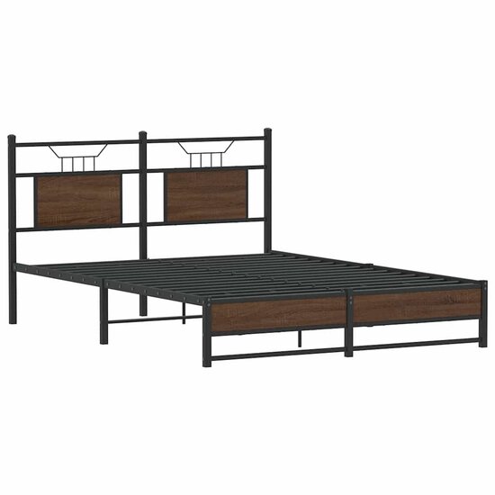 Bedframe Zonder Matras Bewerkt Hout 140 x 200 cm bruin eikenkleur