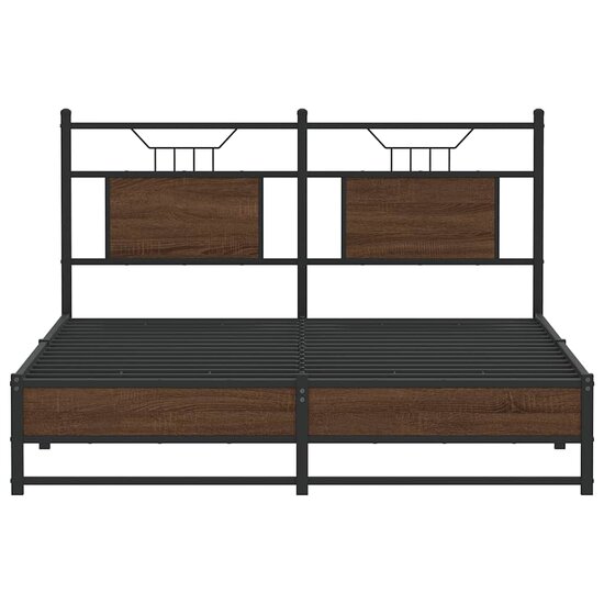 Bedframe Zonder Matras Bewerkt Hout 140 x 200 cm bruin eikenkleur