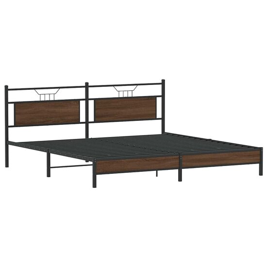 Bedframe Zonder Matras Metaal Ig 200 x 200 cm bruin eikenkleur