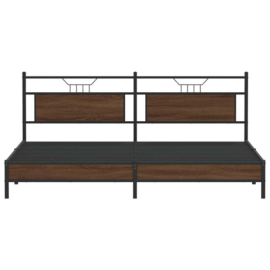 Bedframe Zonder Matras Metaal Ig 200 x 200 cm bruin eikenkleur