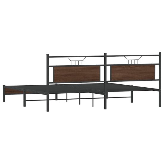 Bedframe Zonder Matras Metaal Ig 200 x 200 cm bruin eikenkleur