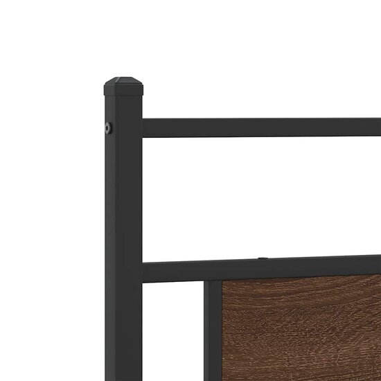 Bedframe Zonder Matras Metaal Ig 200 x 200 cm bruin eikenkleur