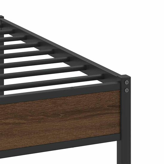 Bedframe Zonder Matras Metaal Ig 200 x 200 cm bruin eikenkleur