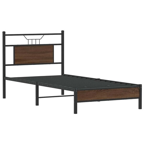 Bedframe Zonder Matras Bewerkt Hout 80 x 200 cm bruin eikenkleur