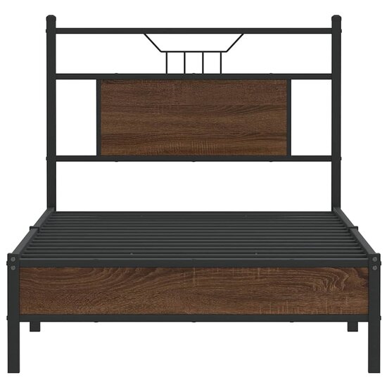 Bedframe Zonder Matras Bewerkt Hout 80 x 200 cm bruin eikenkleur