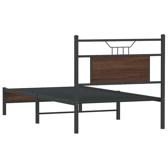 Bedframe Zonder Matras Bewerkt Hout 80 x 200 cm bruin eikenkleur