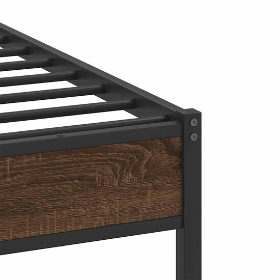 Bedframe Zonder Matras Bewerkt Hout 80 x 200 cm bruin eikenkleur