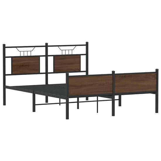 Bedframe Zonder Matras Bewerkt Hout 140 x 190 cm bruin eikenkleur