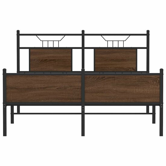 Bedframe Zonder Matras Bewerkt Hout 140 x 190 cm bruin eikenkleur