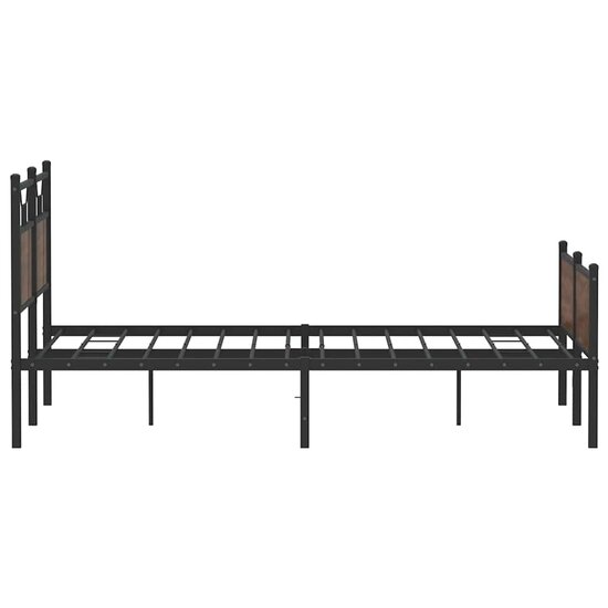 Bedframe Zonder Matras Bewerkt Hout 140 x 190 cm bruin eikenkleur