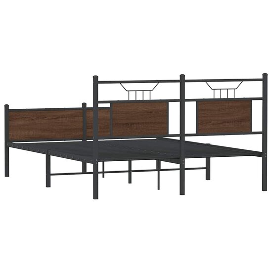 Bedframe Zonder Matras Bewerkt Hout 140 x 190 cm bruin eikenkleur