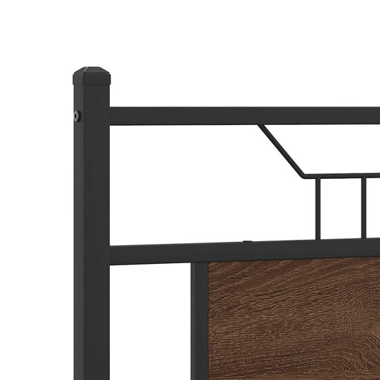 Bedframe Zonder Matras Bewerkt Hout 140 x 190 cm bruin eikenkleur