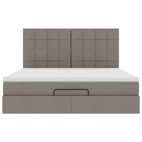Ottoman Bed Met Matras 160X200Cm Stof 160 x 200 cm Taupe