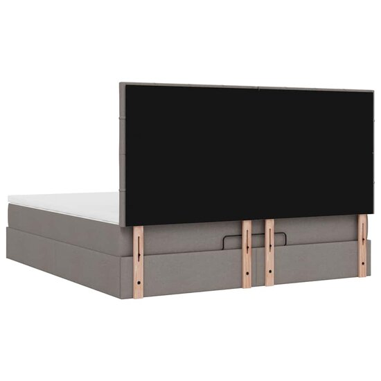 Ottoman Bed Met Matras 160X200Cm Stof 160 x 200 cm Taupe