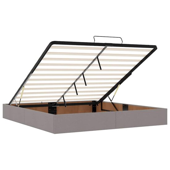 Ottoman Bed Met Matras 160X200Cm Stof 160 x 200 cm Taupe