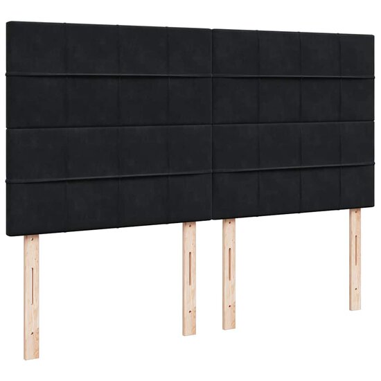 Ottoman Bed Met Matrassen 180X200Cm Fluweel 180 x 200 cm Zwart