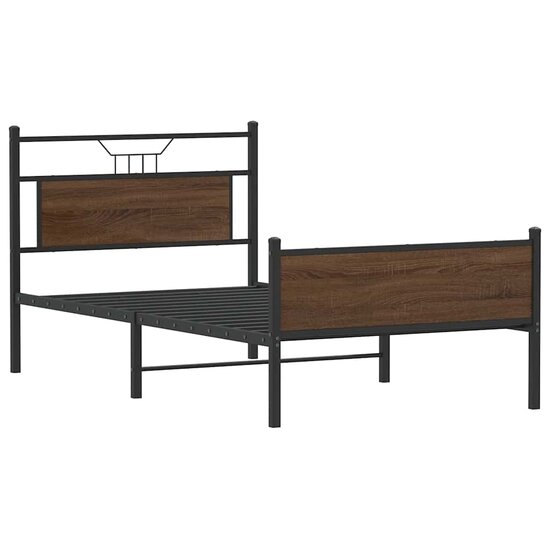 Bedframe Zonder Matras Bewerkt Hout 100 x 200 cm bruin eikenkleur