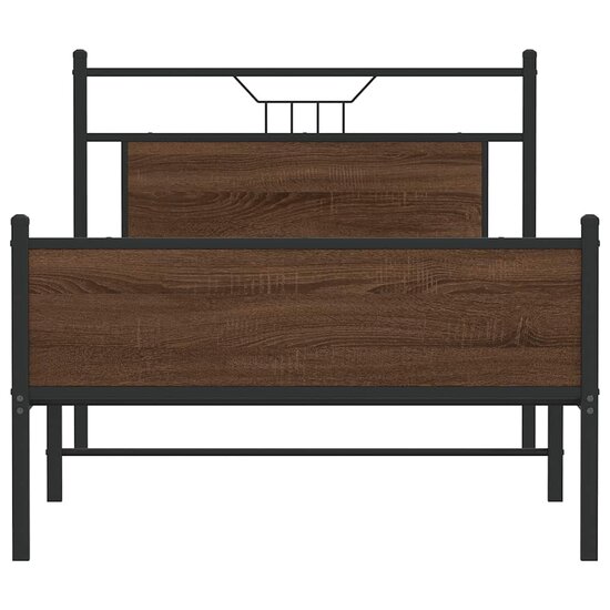 Bedframe Zonder Matras Bewerkt Hout 100 x 200 cm bruin eikenkleur