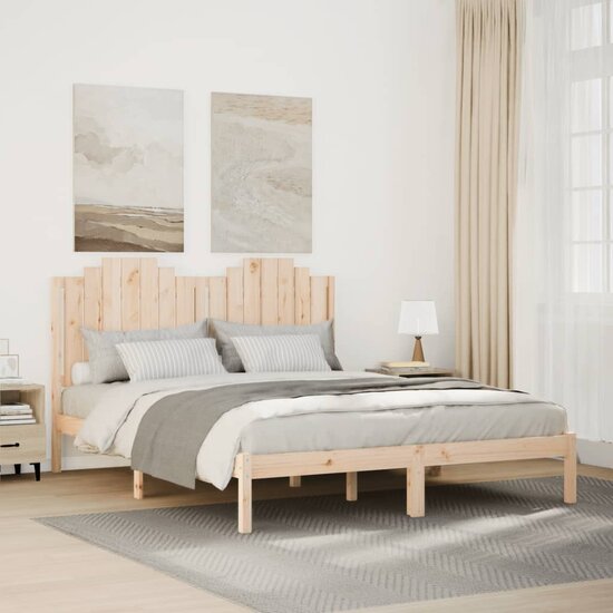 Bedframe Extra Lang Zonder Matras Massief Hout 140 x 210 cm Naturel