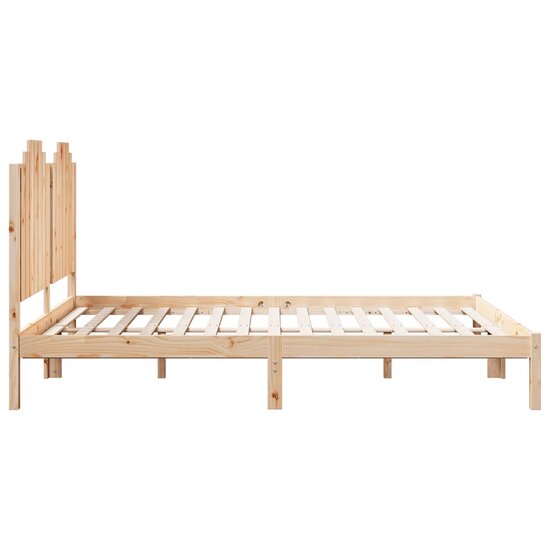 Bedframe Extra Lang Zonder Matras Massief Hout 140 x 210 cm Naturel