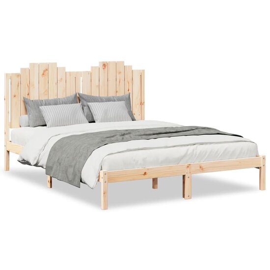 Bedframe Extra Lang Zonder Matras Massief Hout 140 x 220 cm Naturel
